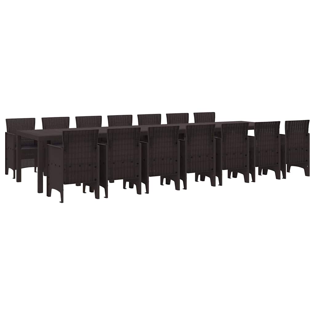 Have Spisebordssæt 15 pcs Brun Polt rattan