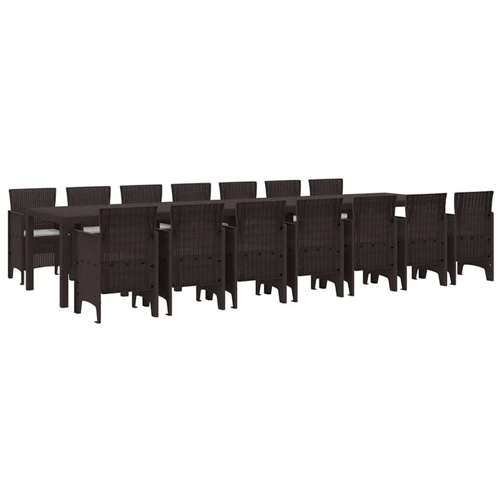 Have Spisebordssæt 15 pcs Brun Polt rattan