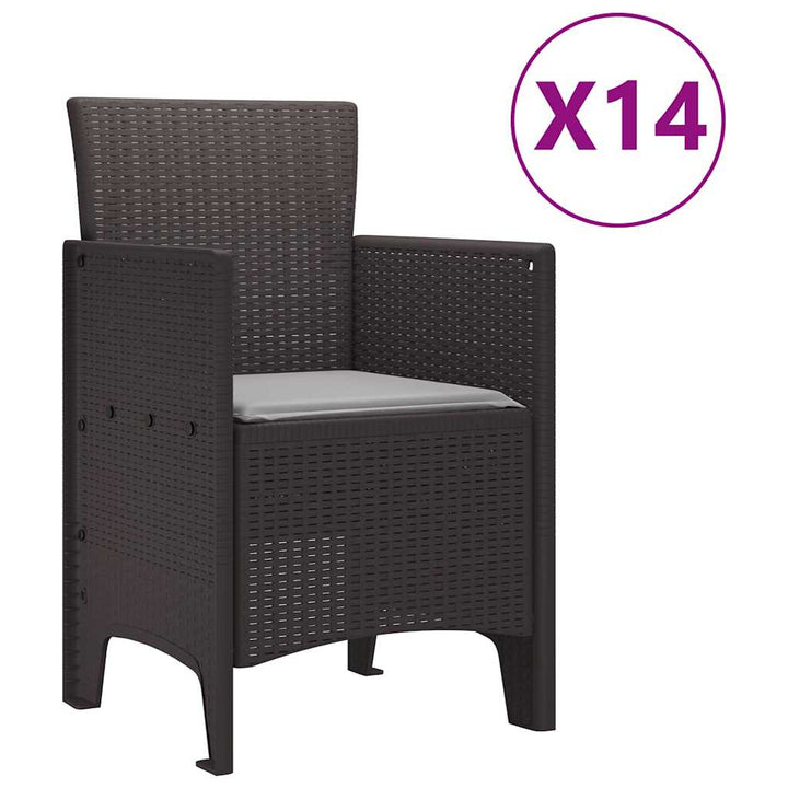Have Spisebordssæt 15 pcs Brun Polt rattan