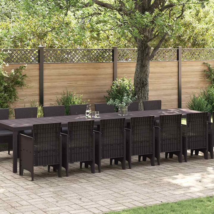 Have Spisebordssæt 15 pcs Brun Polt rattan