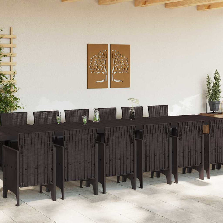 Have Spisebordssæt 15 pcs Brun Polt rattan