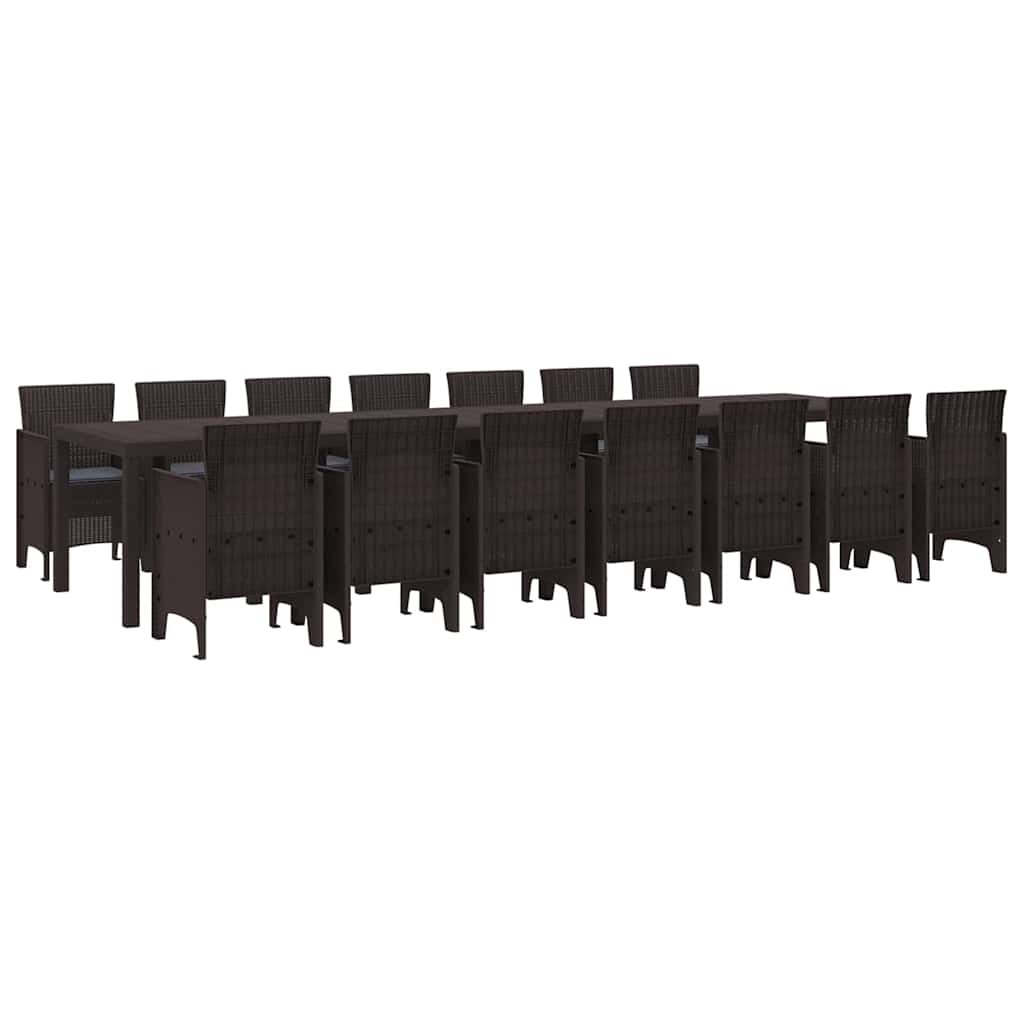 Have Spisebordssæt 15 pcs Brun Polt rattan