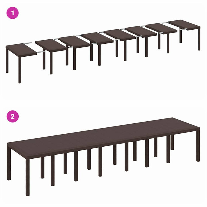 Have Spisebordssæt 15 pcs Brun Polt rattan