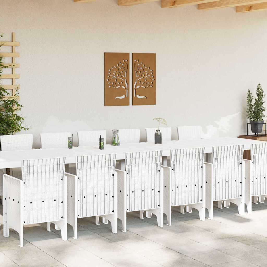 Have Spisebordssæt 15 pcs Hvid Polt rattan