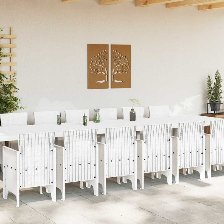 Have Spisebordssæt 15 pcs Hvid Polt rattan