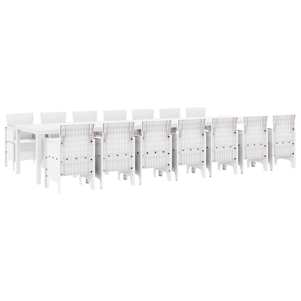 Have Spisebordssæt 15 pcs Hvid Polt rattan
