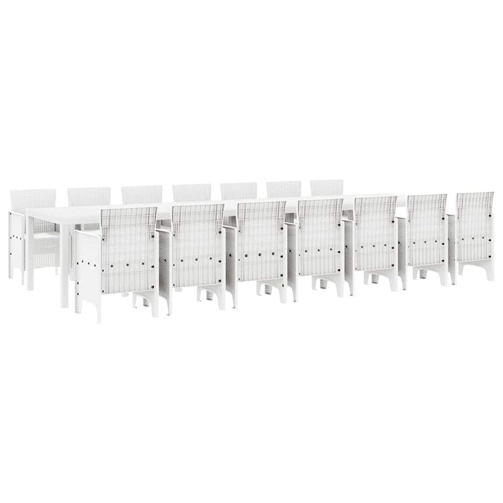 Have Spisebordssæt 15 pcs Hvid Polt rattan