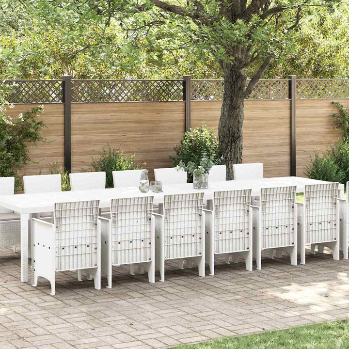 Have Spisebordssæt 15 pcs Hvid Polt rattan