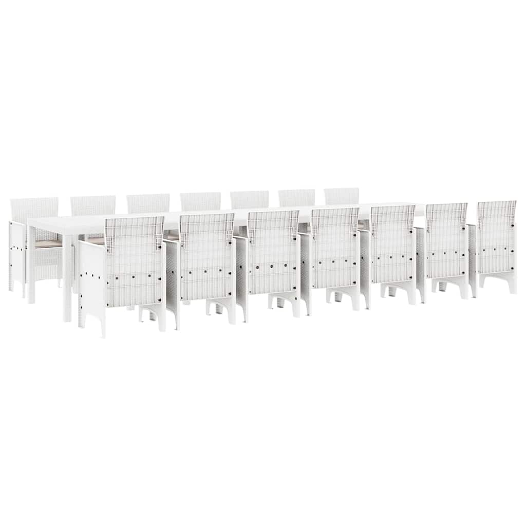 Have Spisebordssæt 15 pcs Hvid Polt rattan