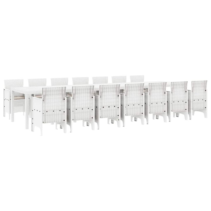 Have Spisebordssæt 15 pcs Hvid Polt rattan