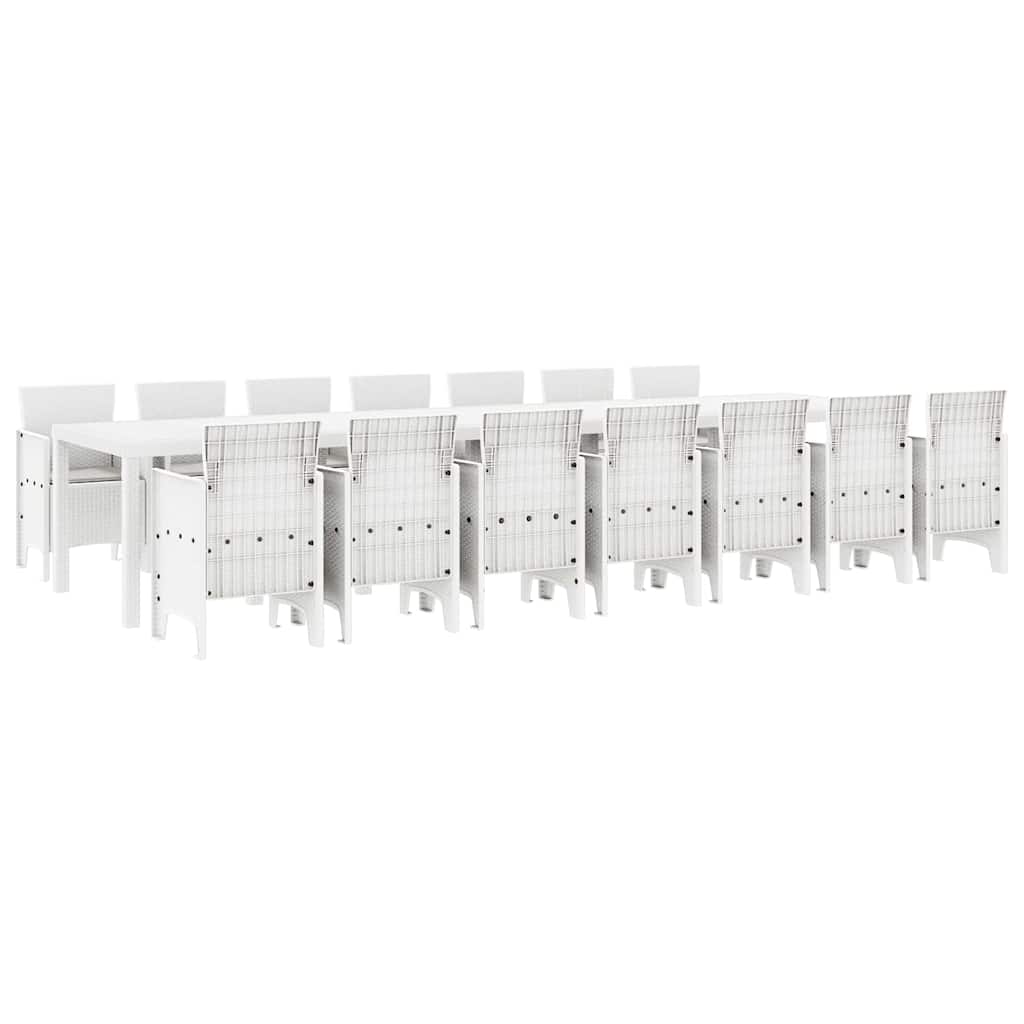 Have Spisebordssæt 15 pcs Hvid Polt rattan