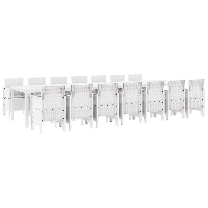Have Spisebordssæt 15 pcs Hvid Polt rattan