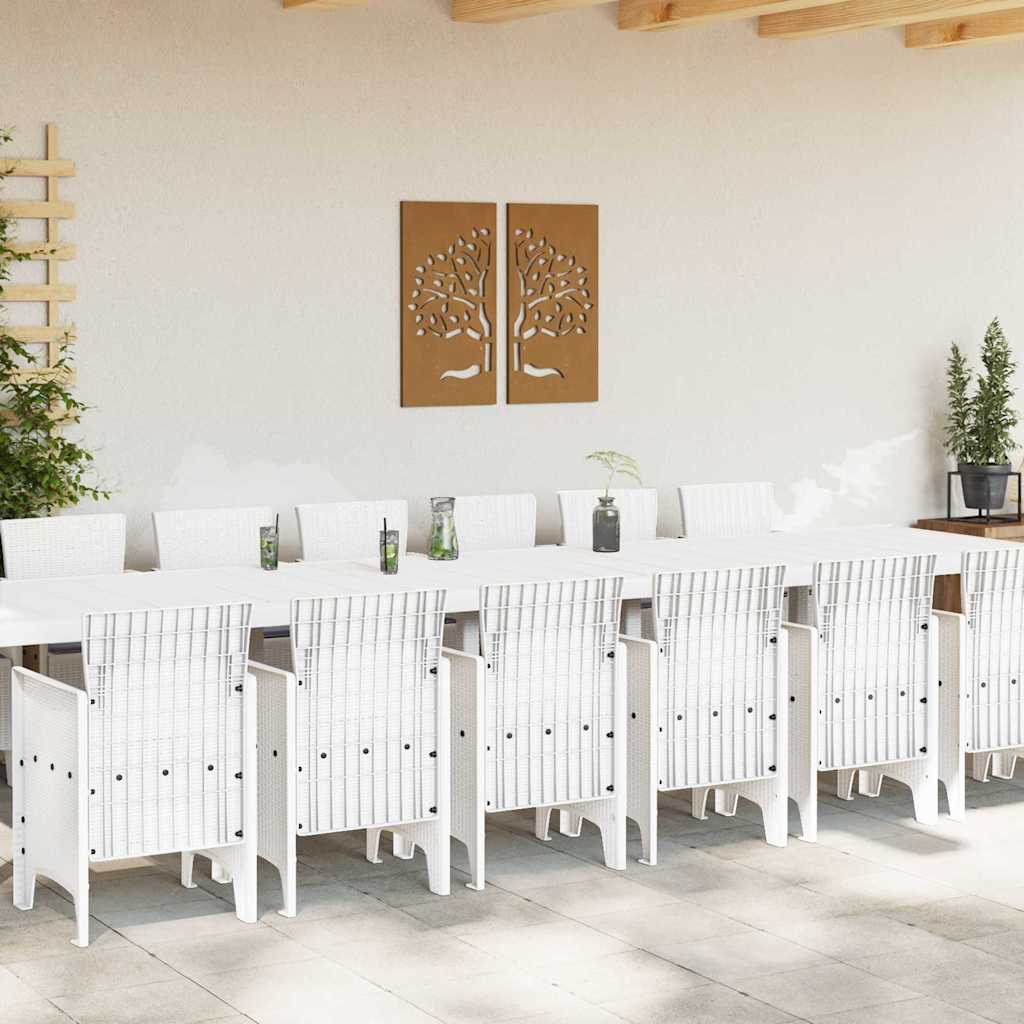 Have Spisebordssæt 15 pcs Hvid Polt rattan