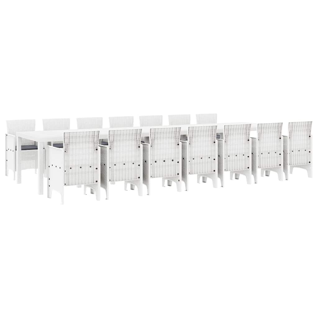 Have Spisebordssæt 15 pcs Hvid Polt rattan