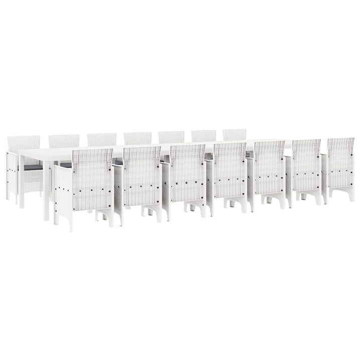 Have Spisebordssæt 15 pcs Hvid Polt rattan