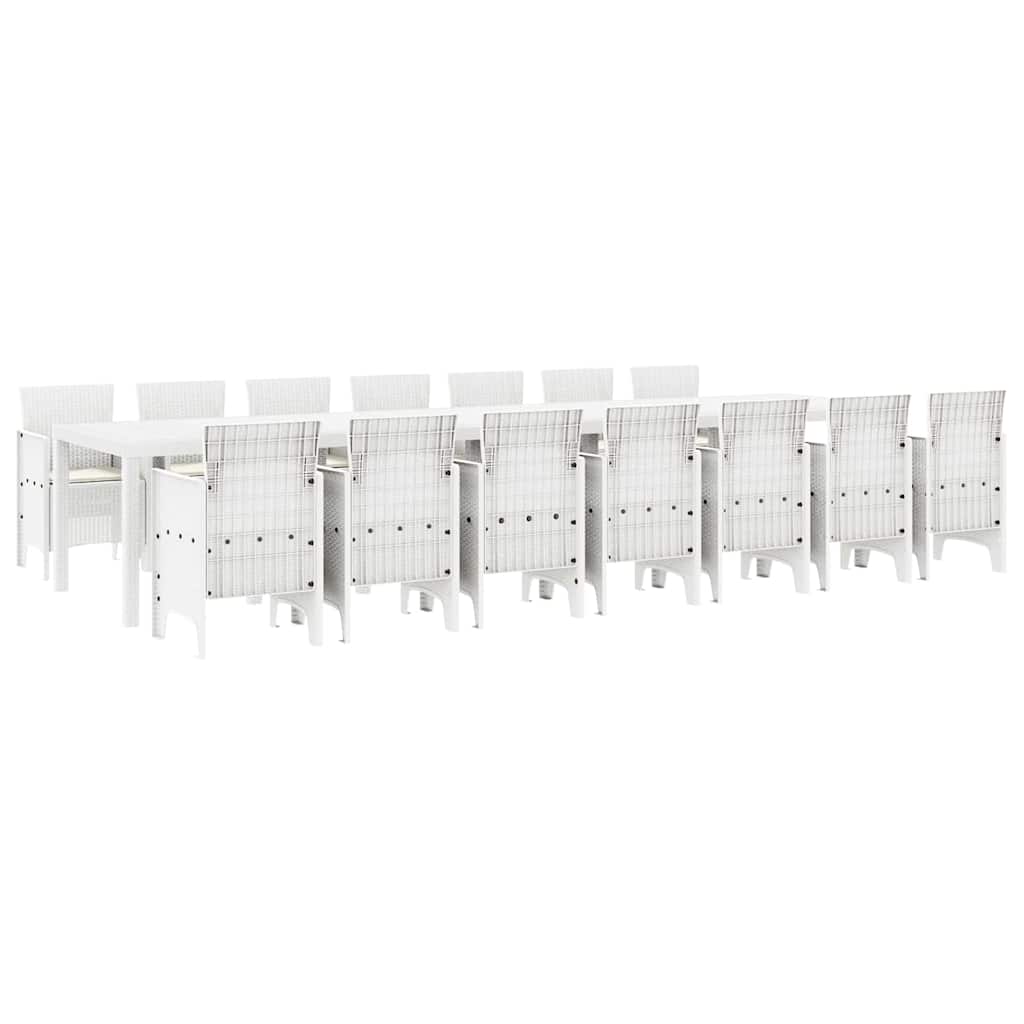 Have Spisebordssæt 15 pcs Hvid Polt rattan