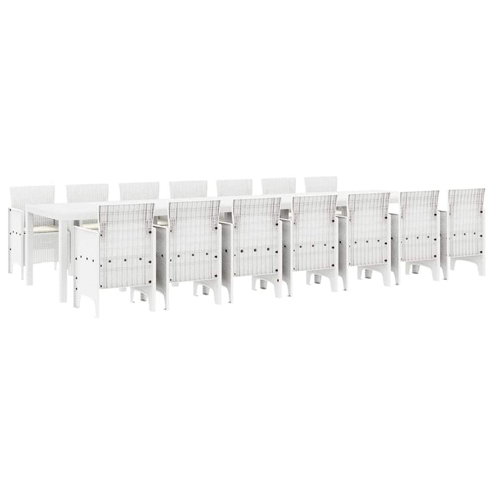 Have Spisebordssæt 15 pcs Hvid Polt rattan