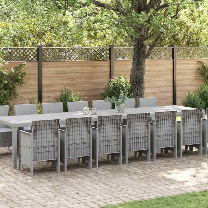 Have Spisebordssæt 15 pcs Lysegrå Polt rattan