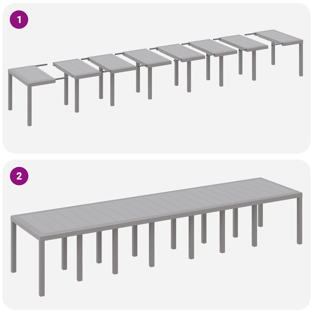 Have Spisebordssæt 15 pcs Lysegrå Polt rattan