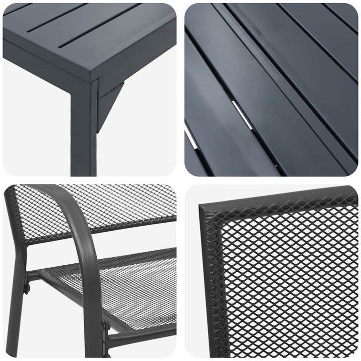 Have Spisebordssæt 9 pcs Antracit Stål