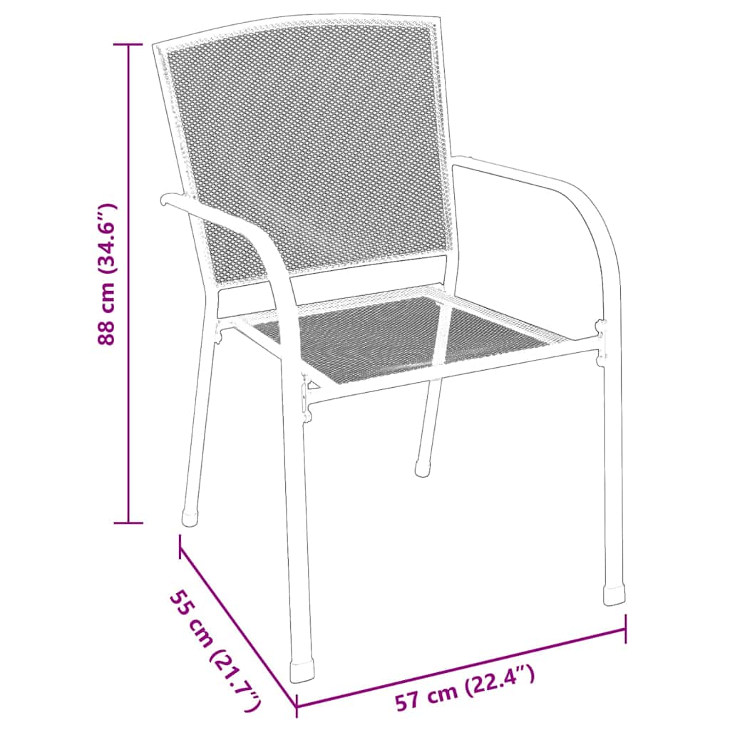 Have Spisebordssæt 9 pcs Antracit Stål