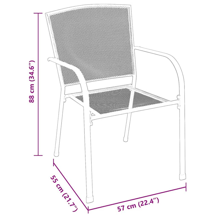 Have Spisebordssæt 9 pcs Antracit Stål