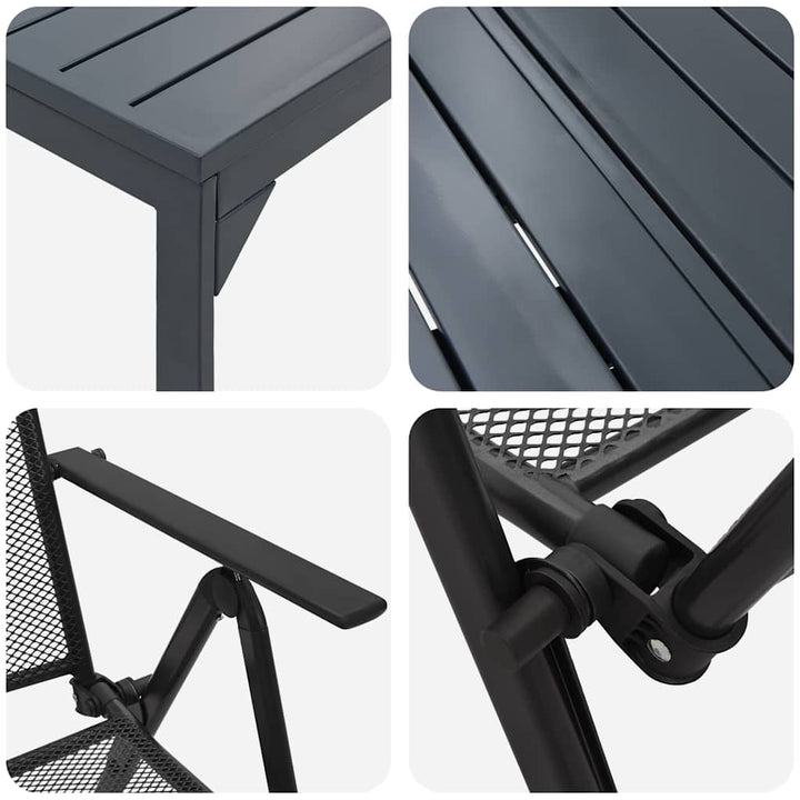 Have Spisebordssæt 9 pcs Antracit Stål