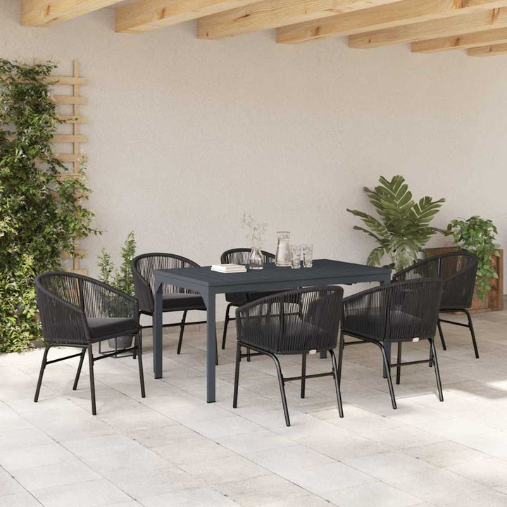 Have Spisebordssæt 7 pcs Sort Poly rattan