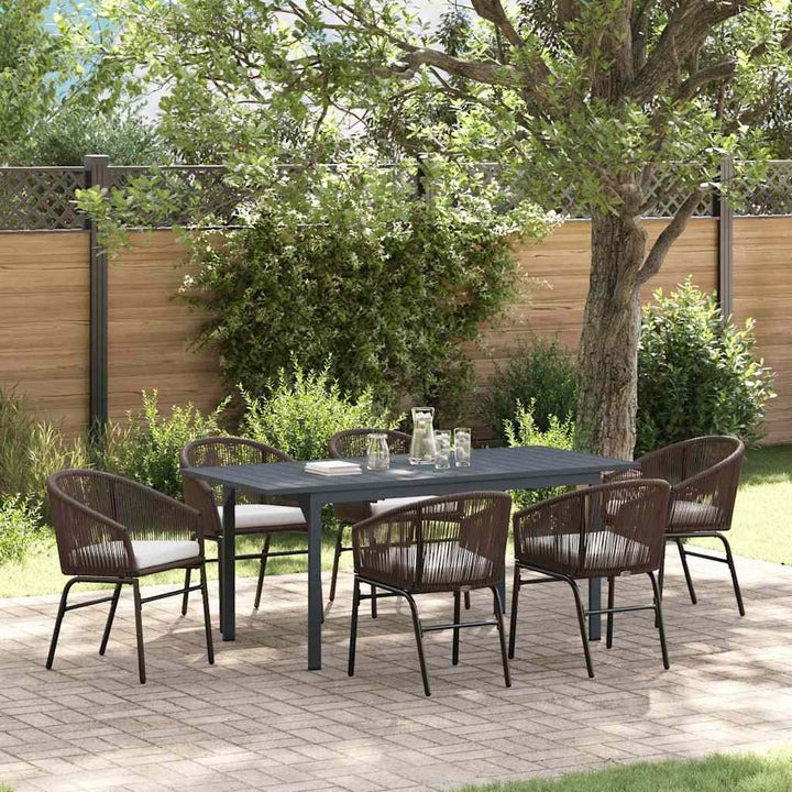 Have Spisebordssæt 7 pcs Brun Poly rattan