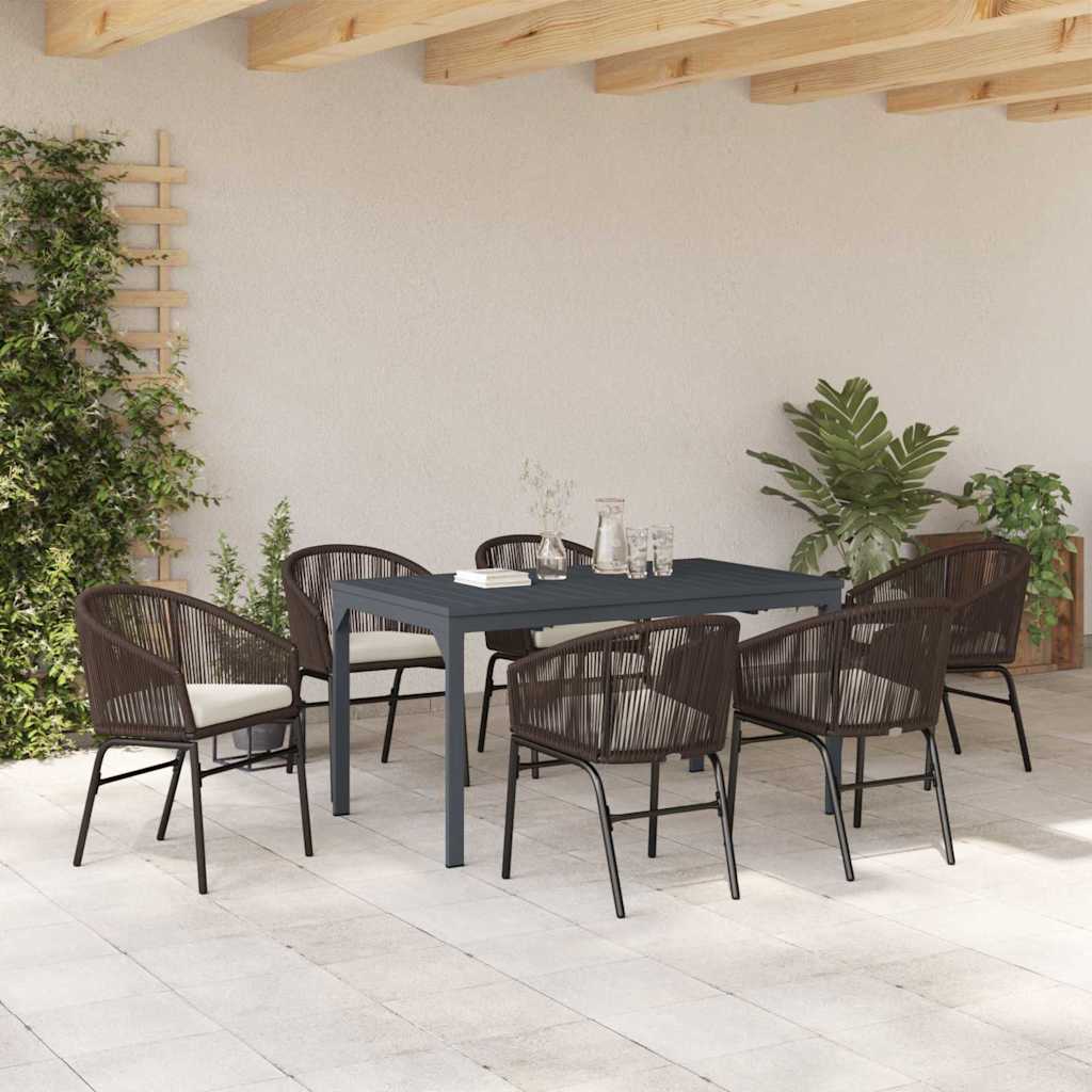 Have Spisebordssæt 7 pcs Brun Poly rattan