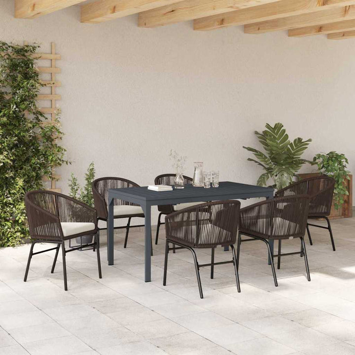 Have Spisebordssæt 7 pcs Brun Poly rattan