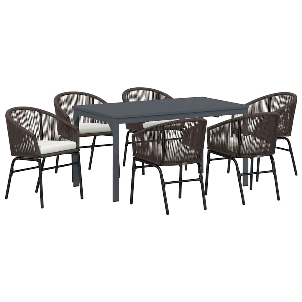 Have Spisebordssæt 7 pcs Brun Poly rattan