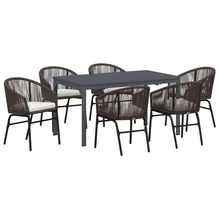 Have Spisebordssæt 7 pcs Brun Poly rattan
