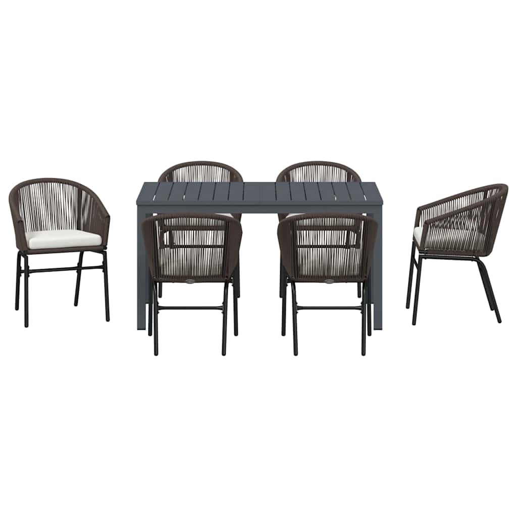 Have Spisebordssæt 7 pcs Brun Poly rattan