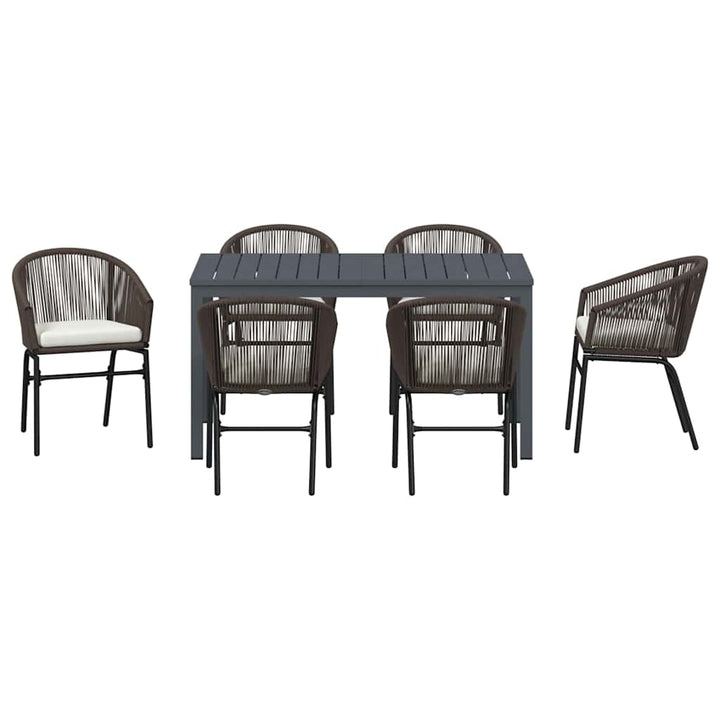 Have Spisebordssæt 7 pcs Brun Poly rattan