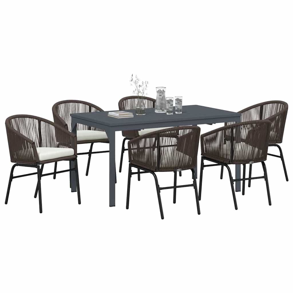 Have Spisebordssæt 7 pcs Brun Poly rattan
