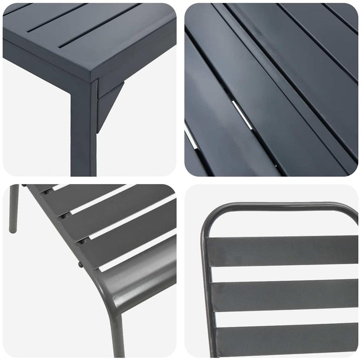 Have Spisebordssæt 9 pcs Antracit Stål