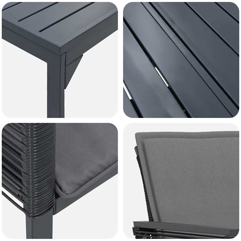 Have Spisebordssæt 9 pcs Sort Poly rattan