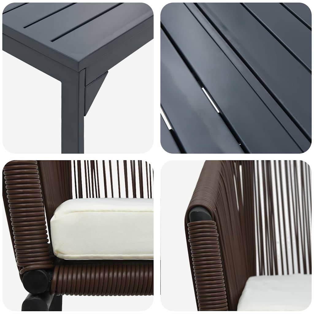 Have Spisebordssæt 9 pcs Brun Poly rattan