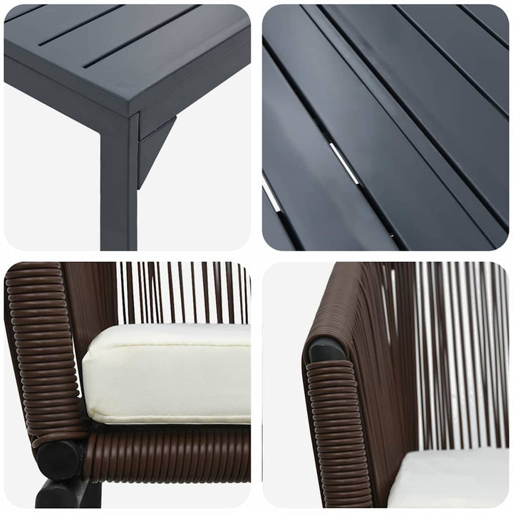 Have Spisebordssæt 9 pcs Brun Poly rattan