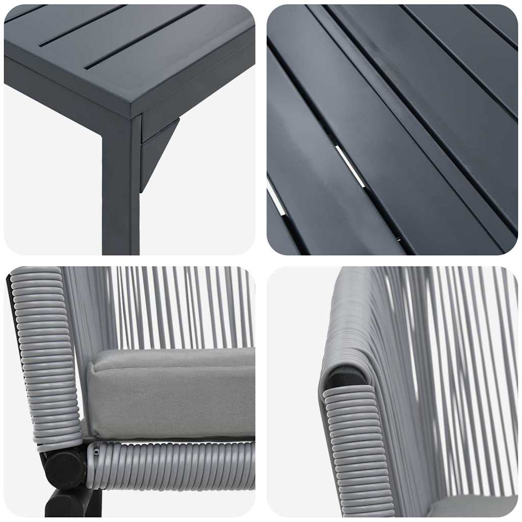 Have Spisebordssæt 9 pcs Grå Poly rattan