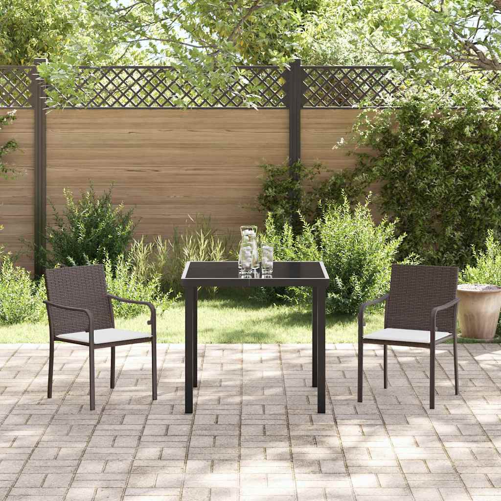 Have Spisebordssæt 3 pcs Brun Poly rattan