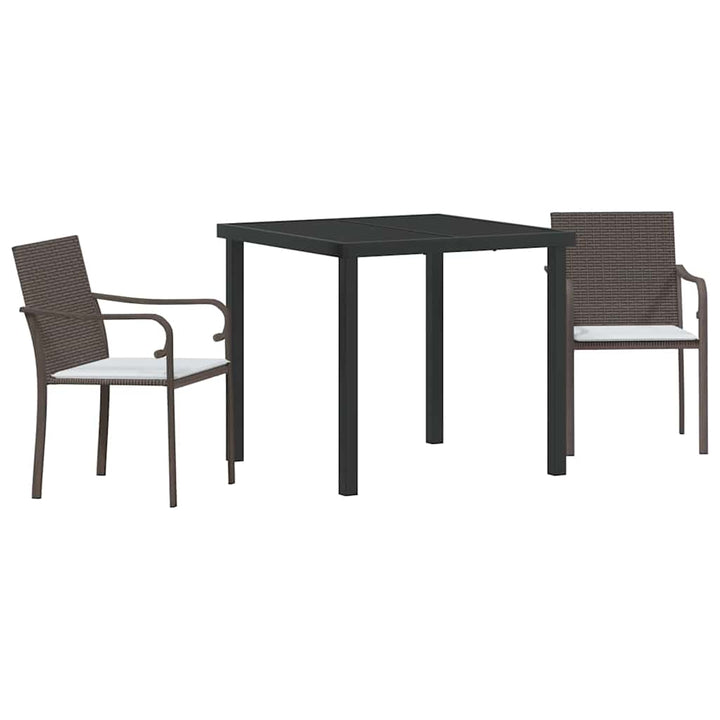 Have Spisebordssæt 3 pcs Brun Poly rattan