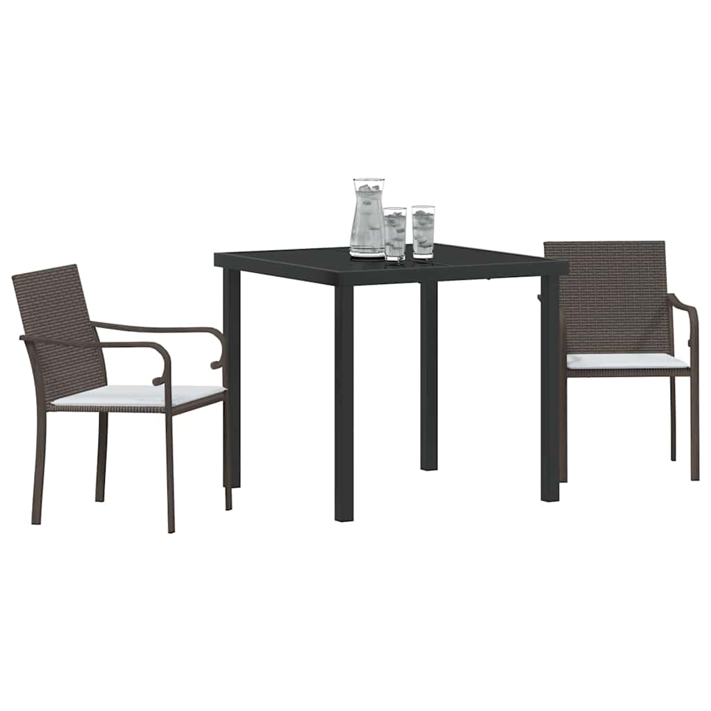 Have Spisebordssæt 3 pcs Brun Poly rattan