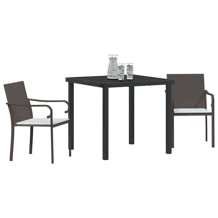 Have Spisebordssæt 3 pcs Brun Poly rattan