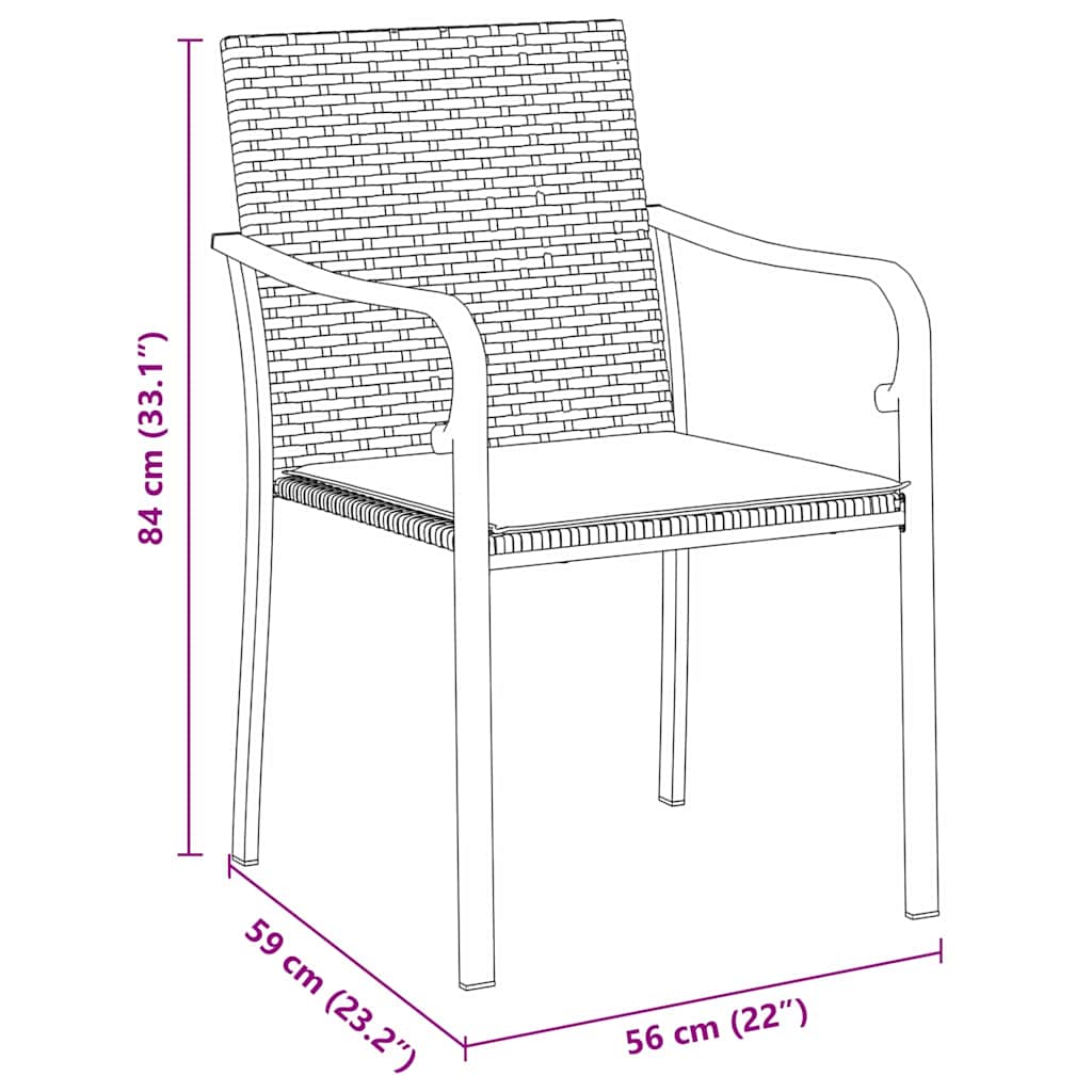 Have Spisebordssæt 3 pcs Brun Poly rattan