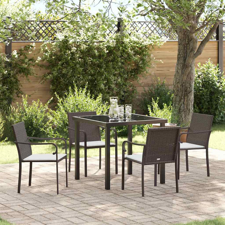 Have Spisebordssæt 5 pcs Brun Poly rattan