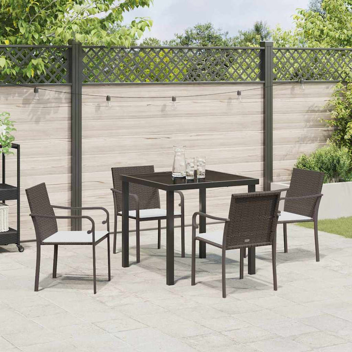 Have Spisebordssæt 5 pcs Brun Poly rattan