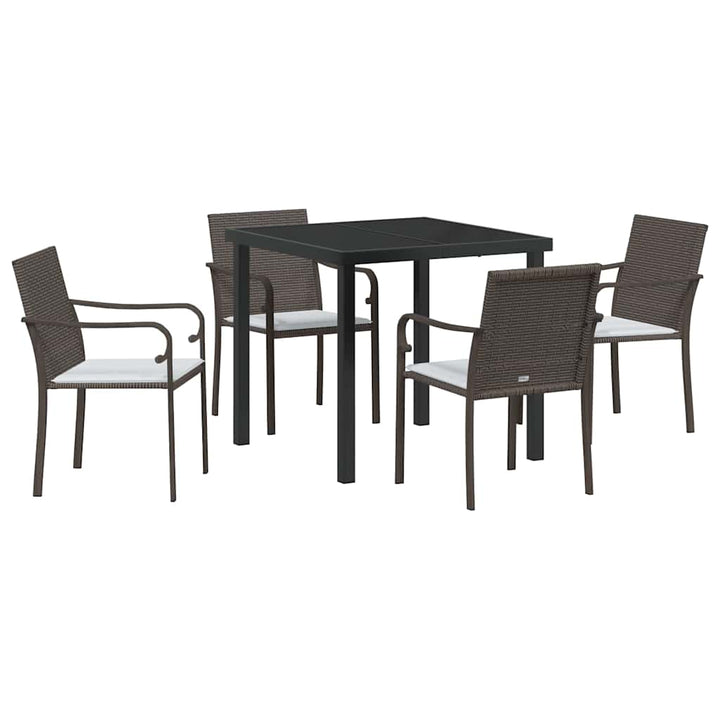 Have Spisebordssæt 5 pcs Brun Poly rattan