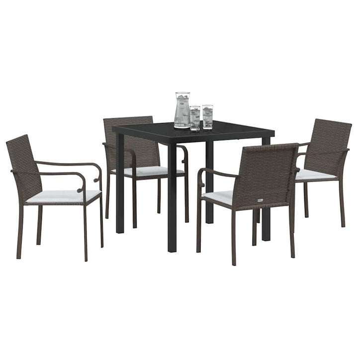 Have Spisebordssæt 5 pcs Brun Poly rattan